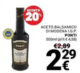 Supermercati Gulliver Aceto balsamico di Modena I.G.P. Ponti offerta