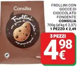 Supermercati Gulliver Frollini con gocce di cioccolato fondente Consilia offerta