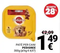 Supermercati Gulliver Paté per cani Pedigree offerta