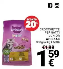 Supermercati Gulliver Crocchette per gatti junior Whiskas offerta