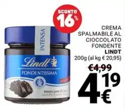 Supermercati Gulliver Crema spalmabile al cioccolato fondente Lindt offerta