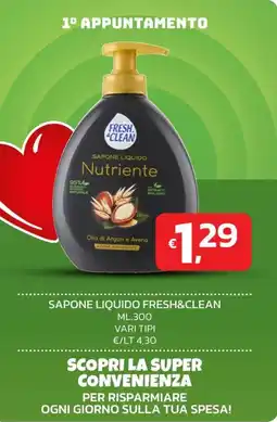 Ok Market Sapone liquido Fresh&Clean Nutriente offerta