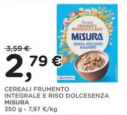 Orvea Cereali frumento integrale e riso dolcesenza Misura offerta