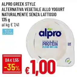 Galassia Alpro Greek Style alternativa vegetale allo yogurt naturalmente senza lattosio offerta