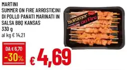 Galassia Martini summer on fire arrostitini di pollo panati marinati in salsa bbq kansas offerta