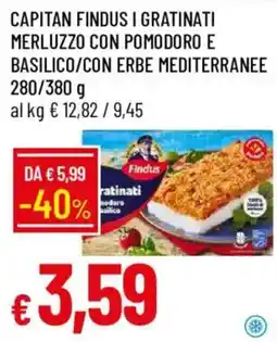 Galassia Capitan Findus i gratinati merluzzo con pomodoro e basilico offerta