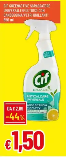 Galassia Cif Greenactive sgrassatore universale/multiuso con candeggina/vetri brillanti offerta