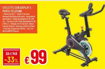 Cyclette con display e porta telefono