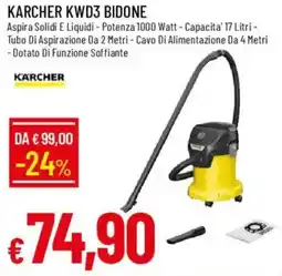 Galassia Karcher KWD3 bidone offerta