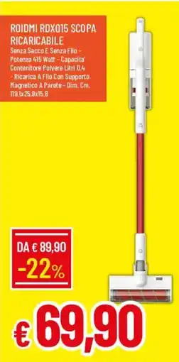 Galassia Roidmi Rdx015 Scopa Ricaricabile offerta