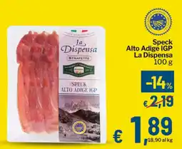 Qui Discount Speck Alto Adige IGP La Dispensa offerta