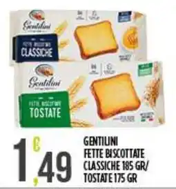Netto Supermercati Gentilini fette biscottate classiche offerta