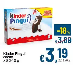 Qui Discount Kinder Pinguì cacao offerta