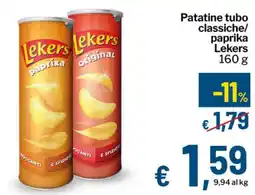 Qui Discount Patatine tubo classiche/paprika Lekers offerta
