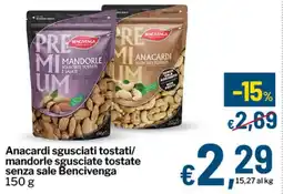 Qui Discount Anacardi sgusciati tostati/mandorle sgusciate tostate senza sale Bencivenga offerta