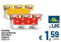 Qui Discount Estathè pesca/limone bicchiere tripack offerta