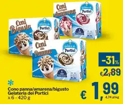 Qui Discount Cono panna/amarena/bigusto Gelateria dei Portici offerta