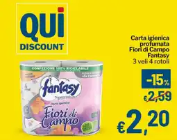 Qui Discount Fantasy premium Carta Igienica Fiori di Campo offerta