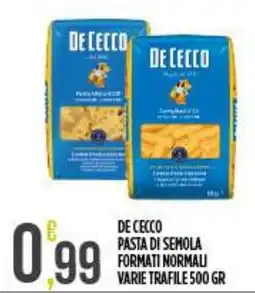 Netto Supermercati De Cecco pasta di semola formati normali varie trafile offerta