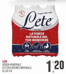 Maxipiù Lete acqua minerale effervescente naturale offerta
