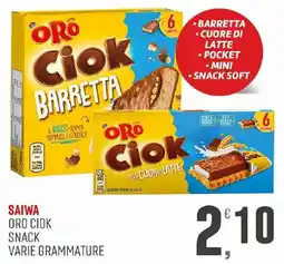 Maxipiù Oro Ciok snack varie grammature offerta