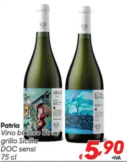 Pac Cash&Carry Patria Vino bianco Etna/grillo Sicilia DOC sensi offerta