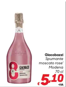 Pac Cash&Carry Giacobazzi Spumante moscato rose' Modena offerta