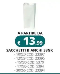 Altasfera Sacchetti bianchi 38gr offerta