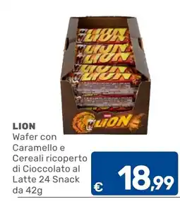 C+C Cash and Carry Lion Wafer con Caramello e Cereali ricoperto di Cioccolato al Latte offerta