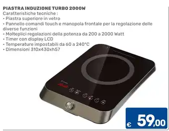 Piastra induzione turbo 2000w