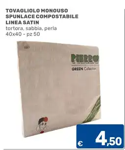 C+C Cash and Carry Tovagliolo monouso spunlace compostabile linea satin pierro green collection offerta