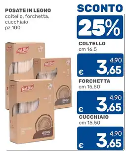 C+C Cash and Carry Posate in legno coltello, forchetta, cucchiaino offerta