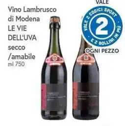 Galassia Vino Lambrusco di Modena LE VIE DELL'UVA offerta