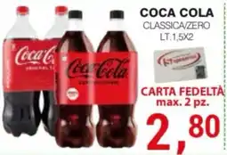 Supermercati Spesa Mia Coca Cola Classica/Zero offerta
