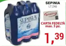 Supermercati Spesa Mia Sepinia acqua naturale offerta