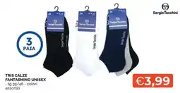 Maxisconto Tris calze fantasmino unisex Sergio Tacchini offerta