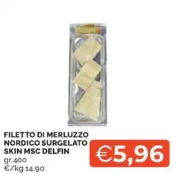Maxisconto Filetto di merluzzo nordico surgelato skin msc delfin offerta