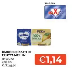 Maxisconto Omogeneizzati di frutta Mellin offerta
