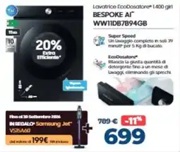 Elettrosintesi Lavatrice EcoDosatore BESPOKE AI offerta