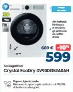 Elettrosintesi Asciugatrice Crystal EcoDry DV90DG52A0AH offerta