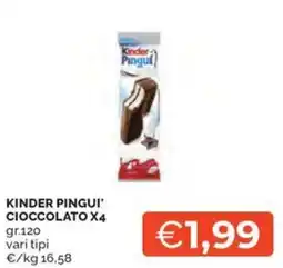 Maxisconto Kinder Pingui' cioccolato offerta