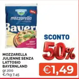 Maxisconto Mozzarella julienne senza lattosio bayernland offerta