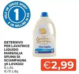 Maxisconto Detersivo per lavatrice liquido Marsiglia Spuma di sciampagna offerta