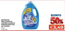 Maxisconto Detersivo per lavatrice liquido classico igienizzante Ace Classico offerta