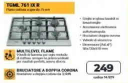 Elettrosintesi TGML 761 IX R Piano cottura a gas da 75 cm offerta