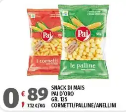 Vivo Supermercati Snack di mais Pai d'oro offerta