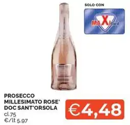 Maxisconto Prosecco Millesimato Rose' Doc Sant'Orsola offerta