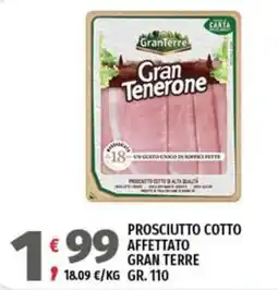 Vivo Supermercati Prosciutto cotto affettato Gran Terre offerta