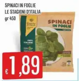 IperSisa Spinaci in foglie Le stagioni d'Italia offerta