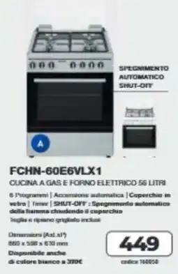 Elettrosintesi Cucina a gas e forno elettrico FCHN-60E6VLX1 offerta